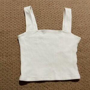 Abercrombie & Fitch Soft White Ribbed Tank